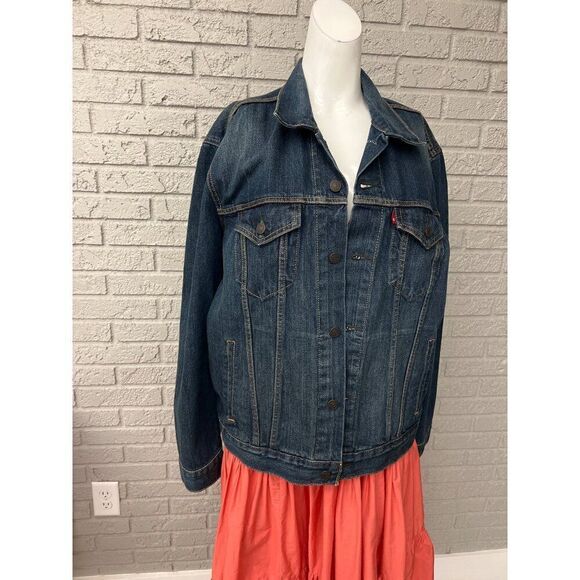 Levi Women Trucker Denim Jacket Size L - Picture 1 of 10